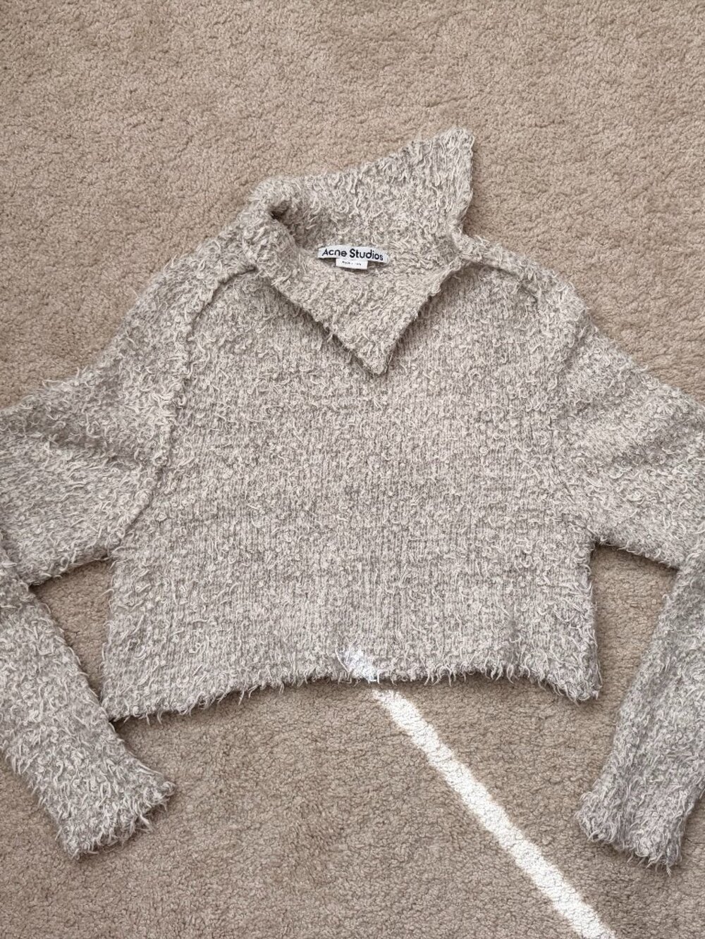 Acne Studios Grey Cropped Kiga Turtleneck - Size Small